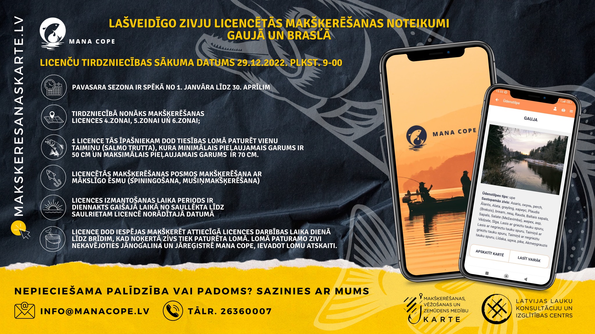 La veid go Zivju Licenc t s Mak er anas Noteikumi Gauj Un Brasl 